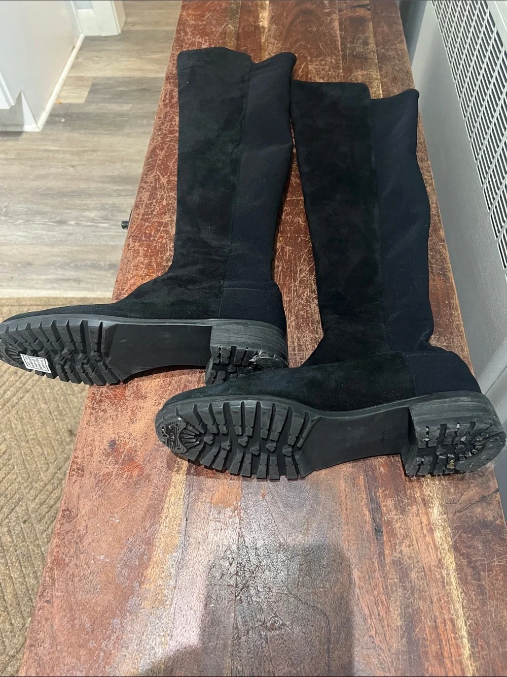 Stuart Weitzman Black Over-the-Knee Suede Boots